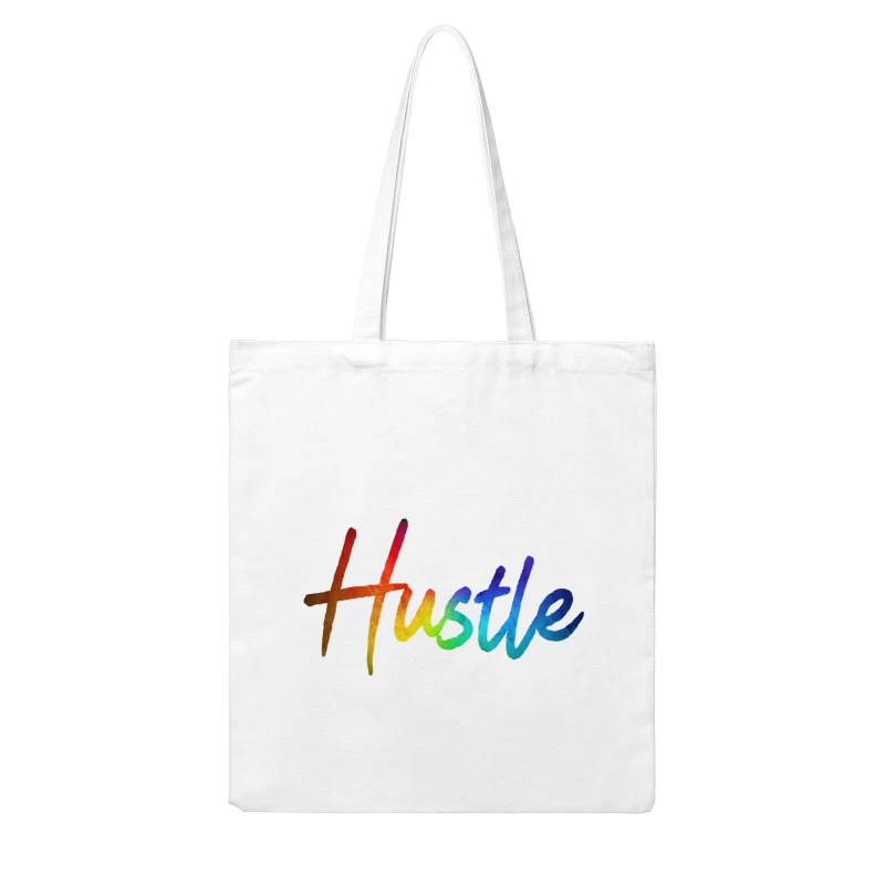 Colorful Hustle Typography Cotton Tote Bag