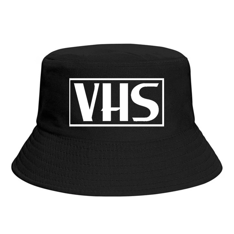 VHS Typography Outline Design Bucket Hat