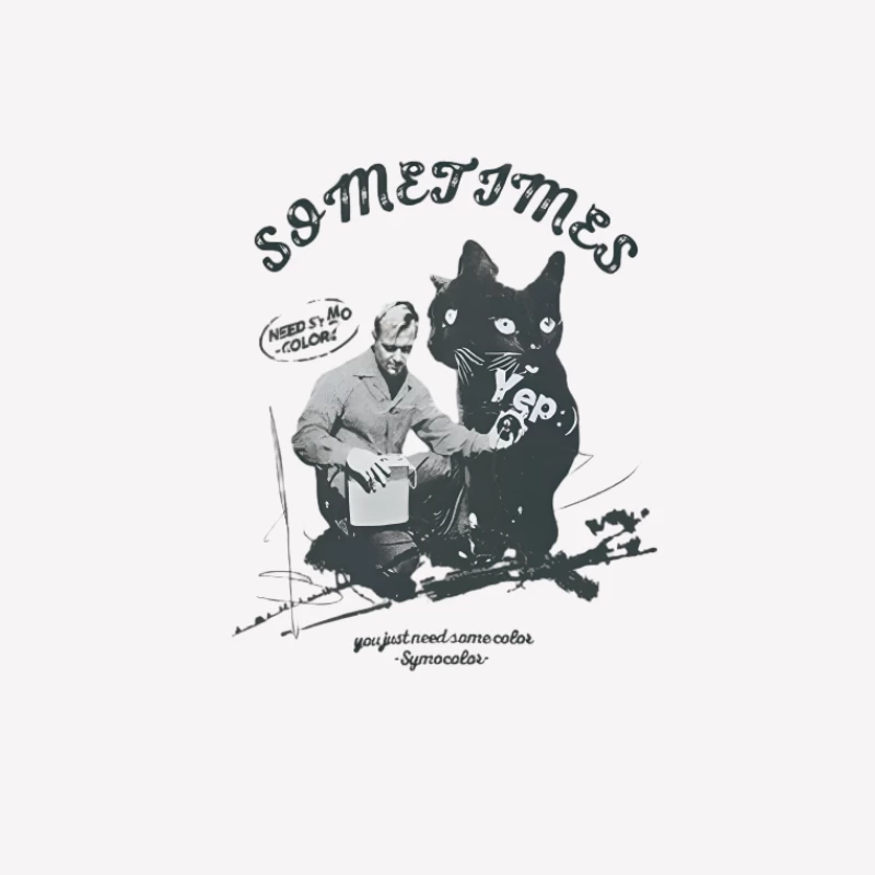 Homme et chat avec inscription Homme T-Shirt
