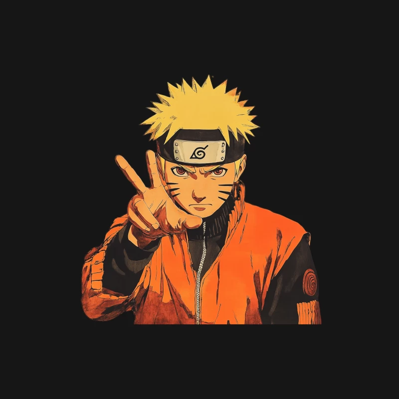 Iconic Anime Ninja with Orange Jacket and Hand Sign Female Long Sleeve T-Shirt
