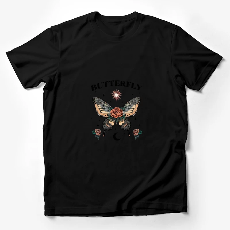 Art de papillon avec roses Homme T-Shirt