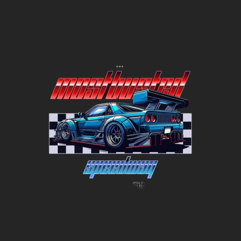 Voiture de sport avec design à damier Homme Sweat-shirt à enfiler