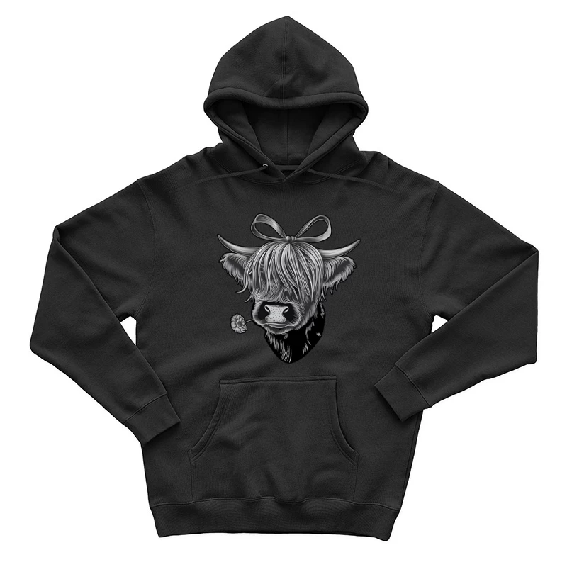 Vache Highlander avec Fleur Homme Sweat à capuche