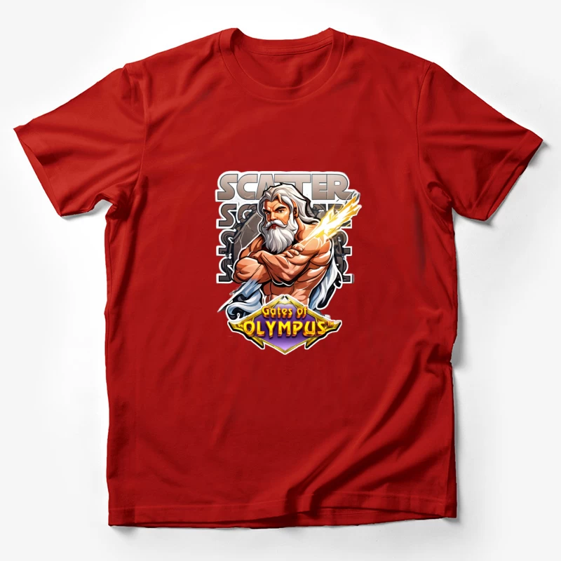 Gates of Olympus Slot Game Scatter Symbol Featuring Zeus Male T-Shirt
