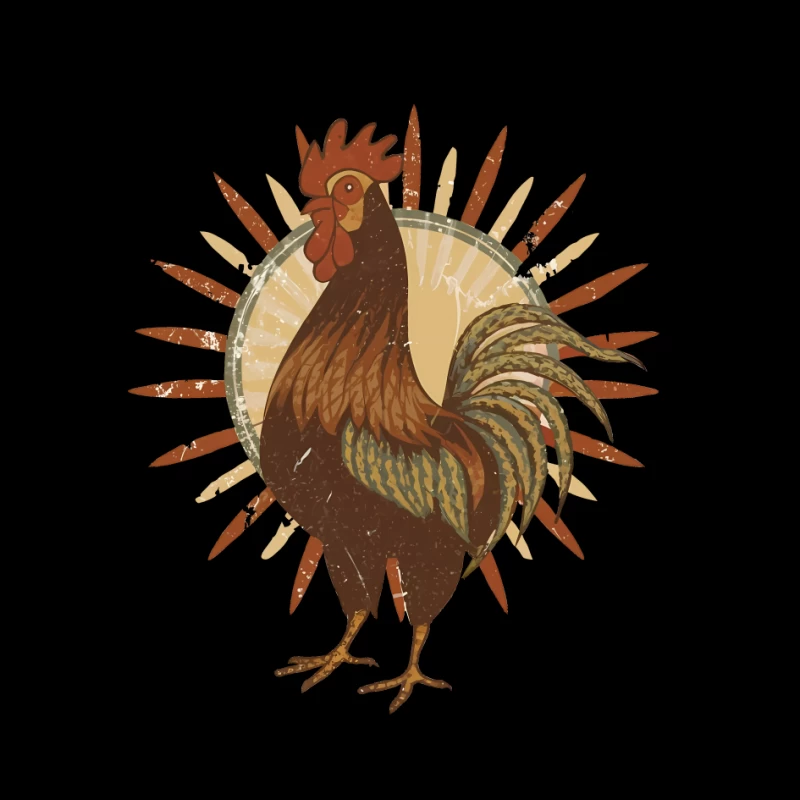 Vintage Sun Rooster T-Shirt Pin