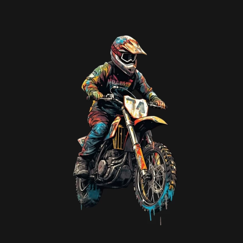 Dynamic Motocross Rider in Action Male Long Sleeve T-Shirt