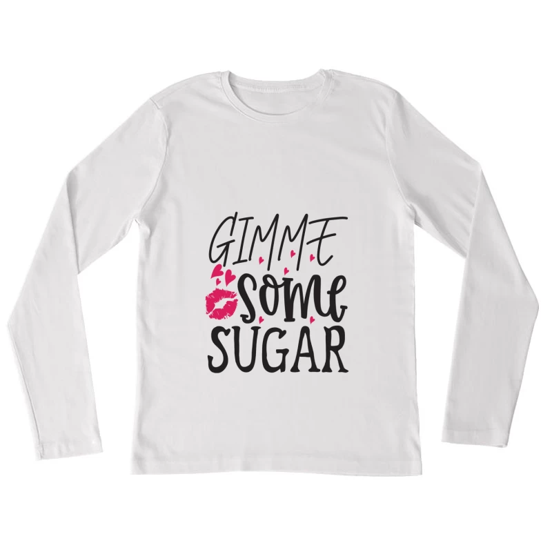 Motif Romantique avec Rouge à Lèvres Femme Manches Longues T-Shirt