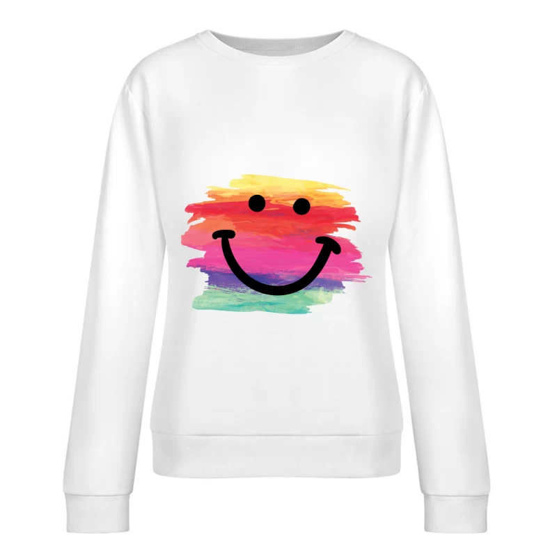 Buntes Aquarell Lächeln Damen Pullover Sweatshirt