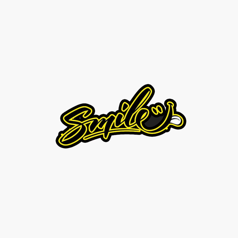 Modern Graffiti Art Design Featuring "Smile" Cotton Tote Bag