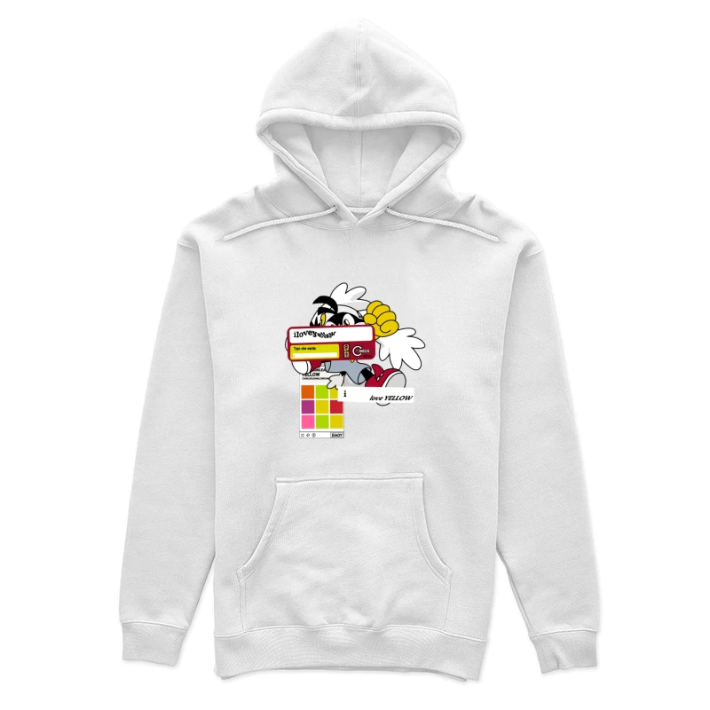 Amour du jaune et design de bande dessinée Femme Sweat à capuche