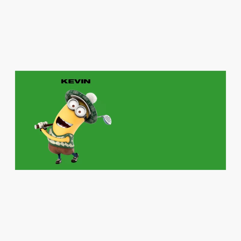 Golfing Minion Kevin: Animated Yellow Character with Club Coffee Mug