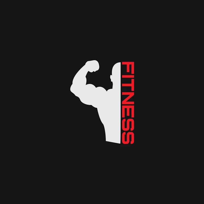Fitness Logo with Muscular Silhouette Desk Mat