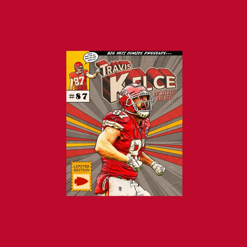 Football - Kansas City Chiefs - Comic Book Mockup - TRAVIS KELCE Throw Pillow