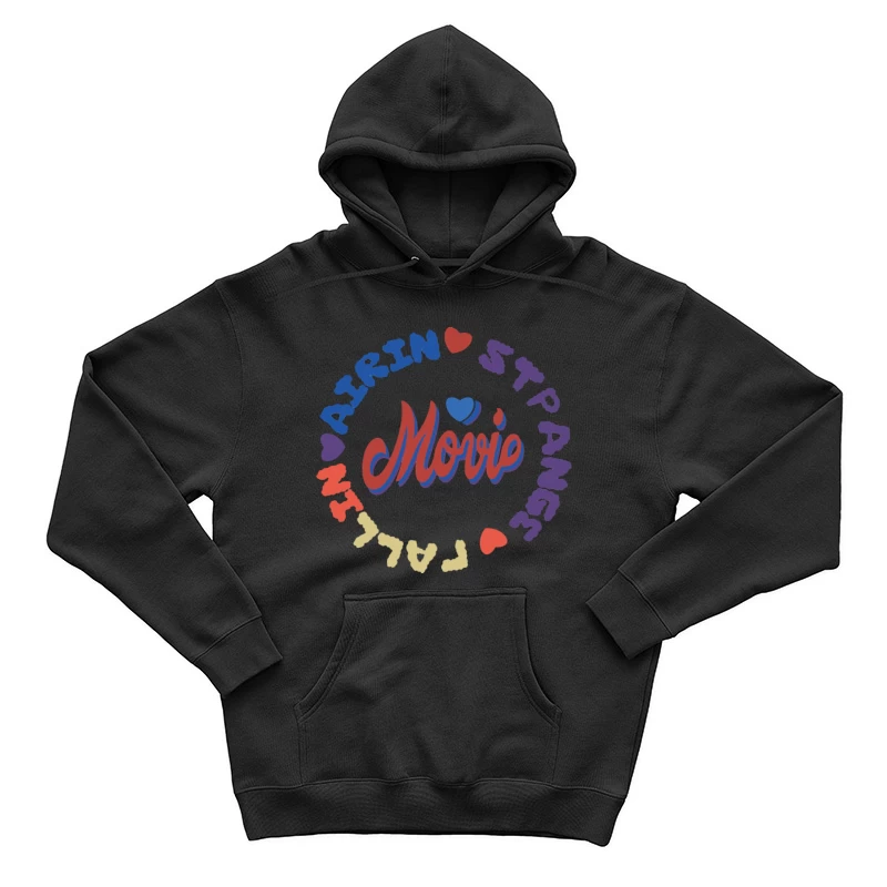 Bunter Schriftzug und Herzdesign Herren Pullover Hoodie