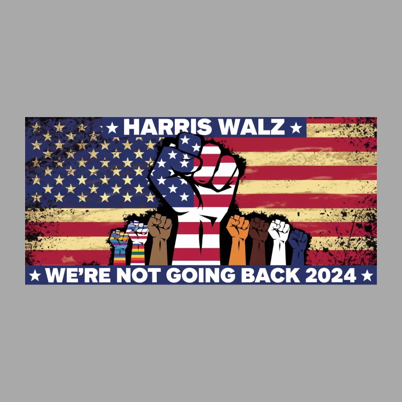 Diverse Unity in 2024 American Political Campaign Male Pullover Hoodie