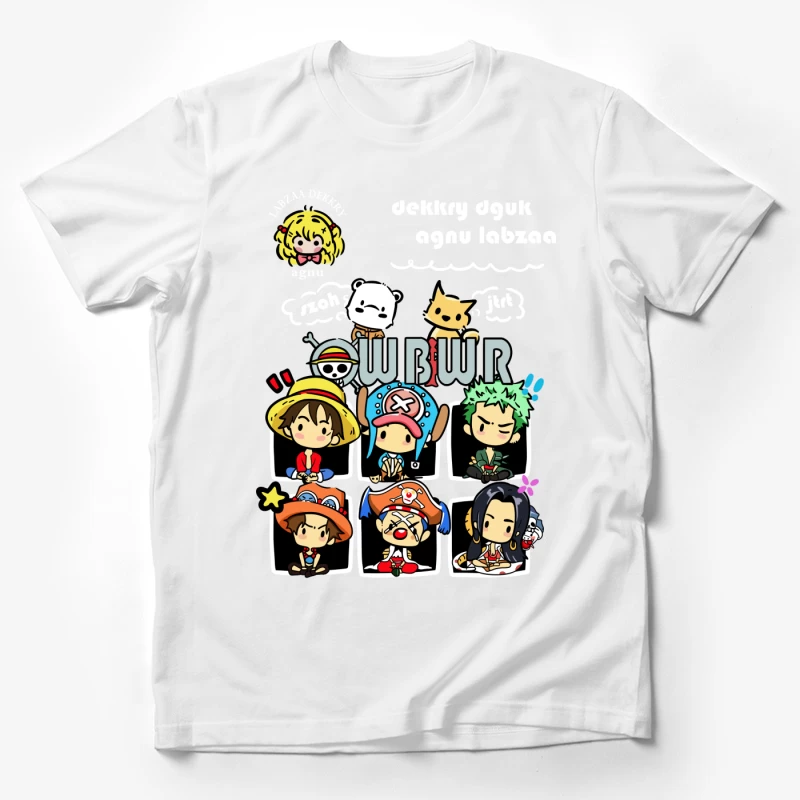 Niedliche Piraten-Illustration mit Charakteren Herren T-Shirt