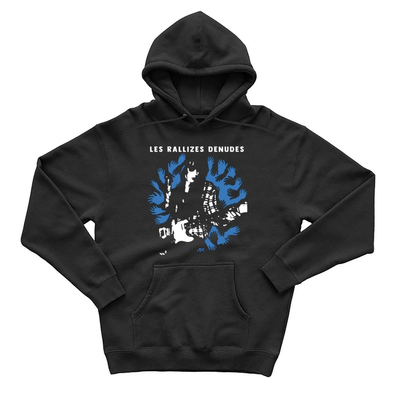 Abstract Blue Hands Map Artwork by Les Rallizes Denudes Male Pullover Hoodie