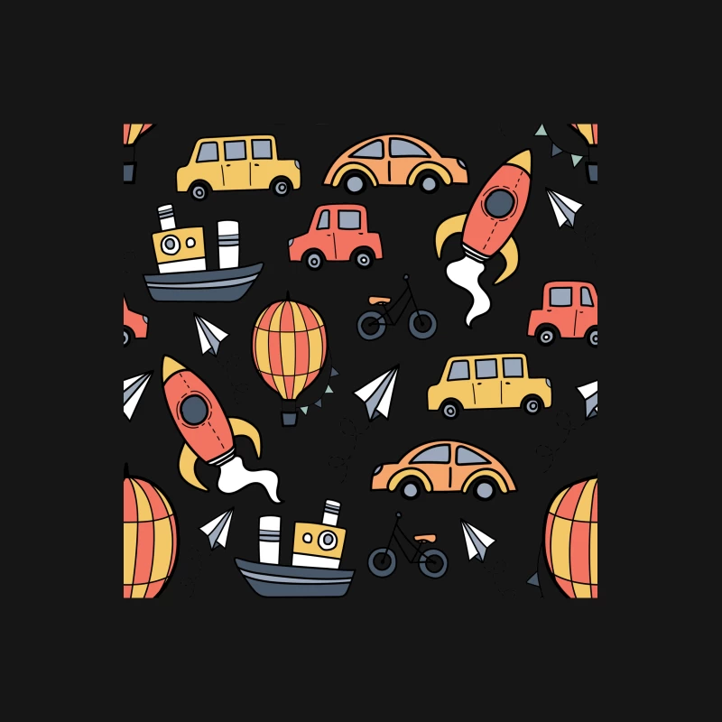 Motifs de véhicules multicolores Femme T-Shirt