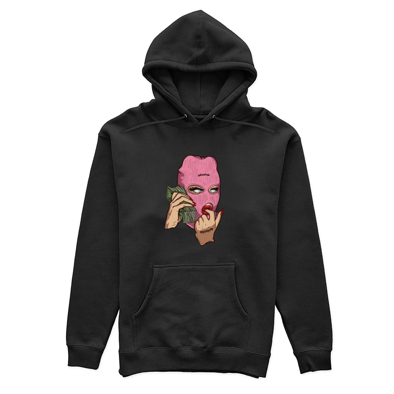 Frau mit Sturmhaube und Geld Damen Pullover Hoodie