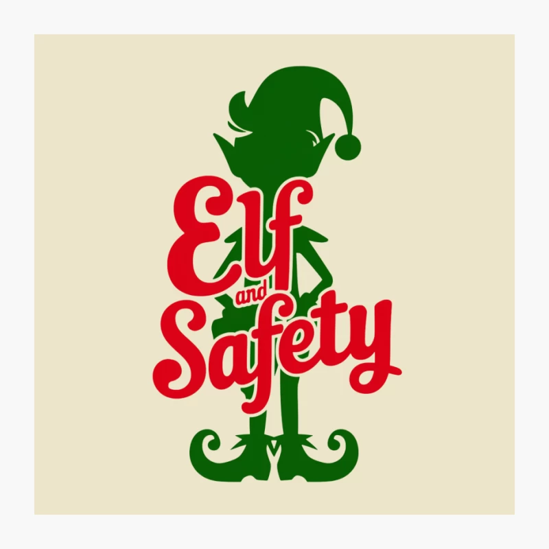 Christmas Elf Safety Logo Typography Design Pin