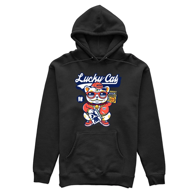 Coole Glückskatze mit Sonnenbrille Damen Pullover Hoodie