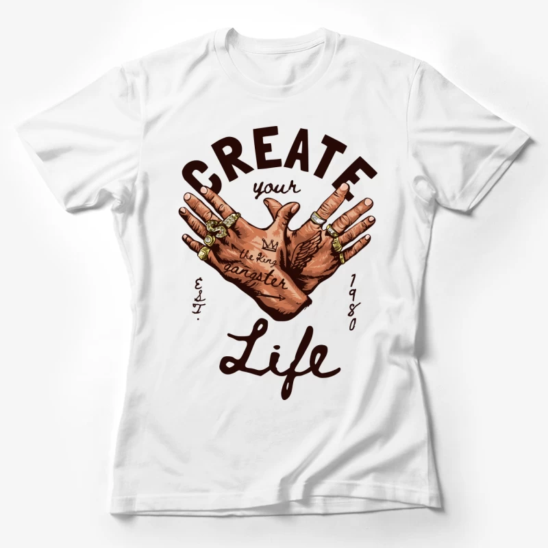 Gestalte dein Leben mit Tattoos und Ringen Damen T-Shirt