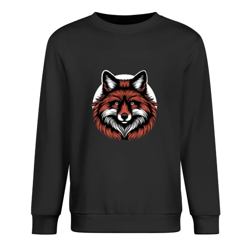 editable Dark Majestic Fox Male Pullover Sweatshirt