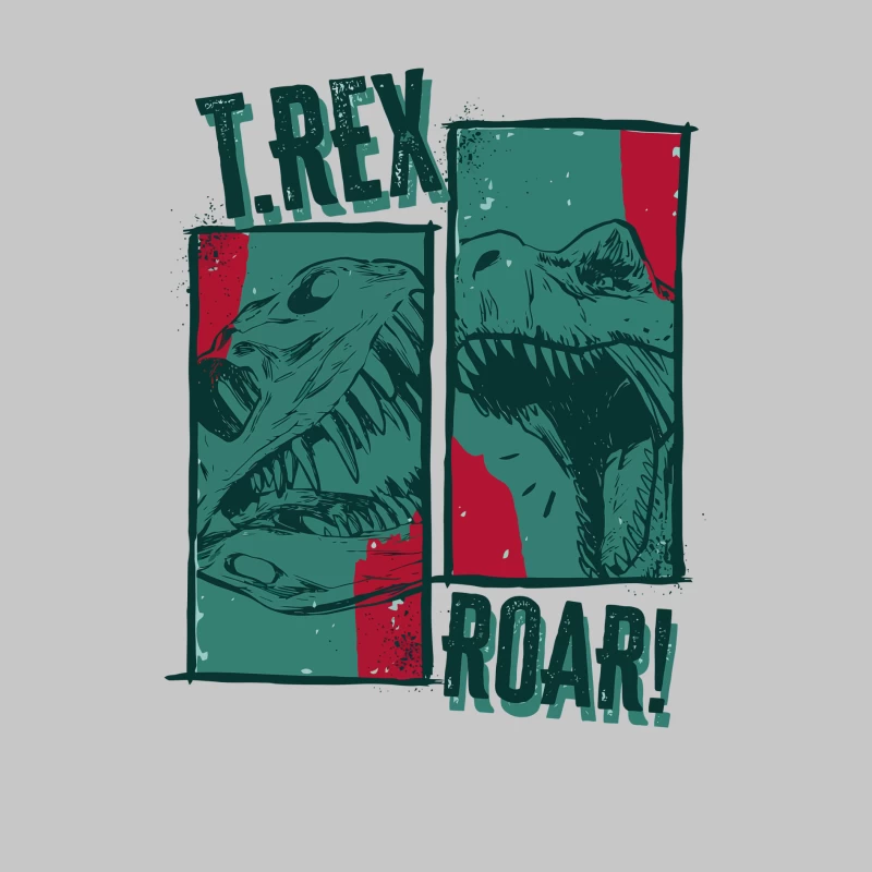 T-Rex Roar! Vintage Comic Design Female Long Sleeve T-Shirt