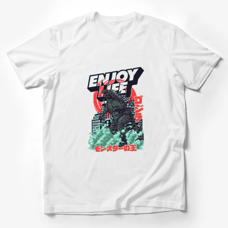 Godzilla Enjoy Life Graphic Male T-Shirt