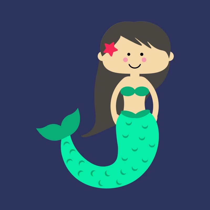 Illustration d'une petite sirène joyeuse Femme T-Shirt
