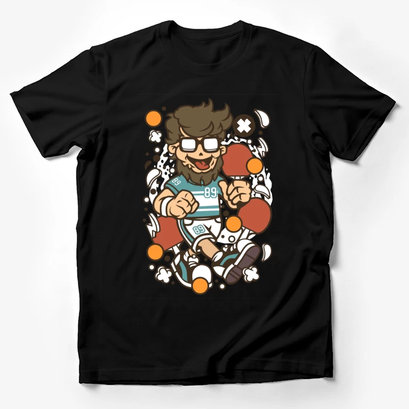 Joueur de ping-pong stylisé avec énergie dynamique Homme T-Shirt