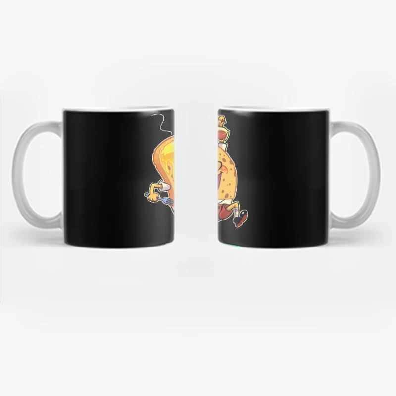 Excited Cartoon Slice of Toast Coffee Mug