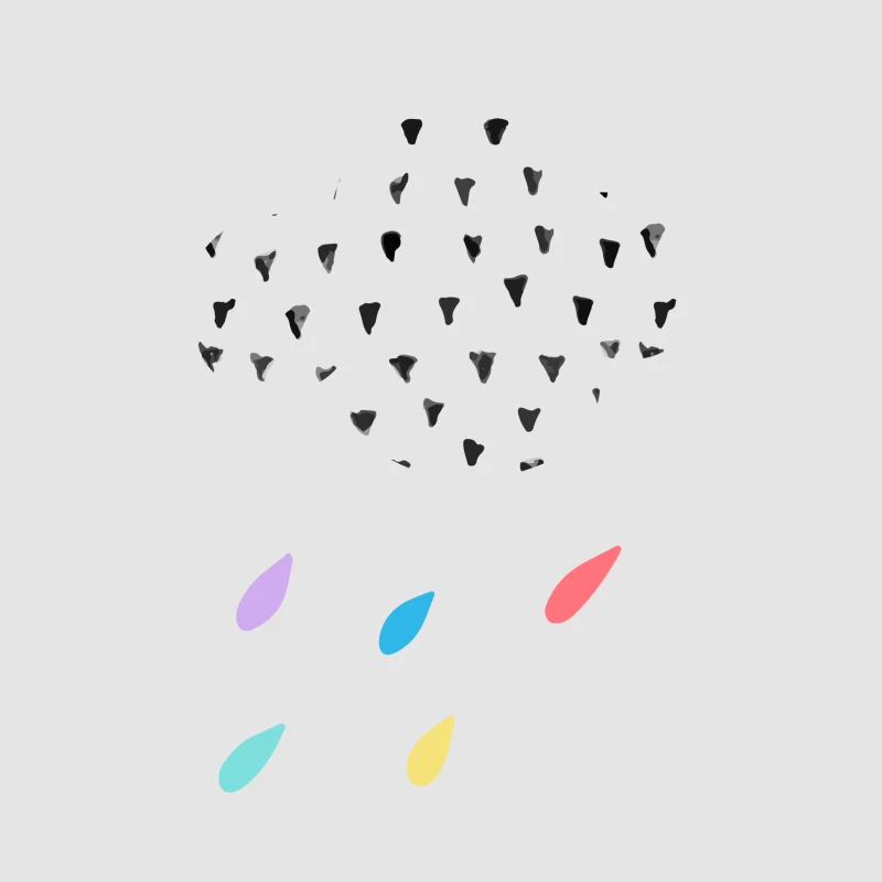 Pluie de couleurs sous un nuage pointillé Homme Sweat à capuche