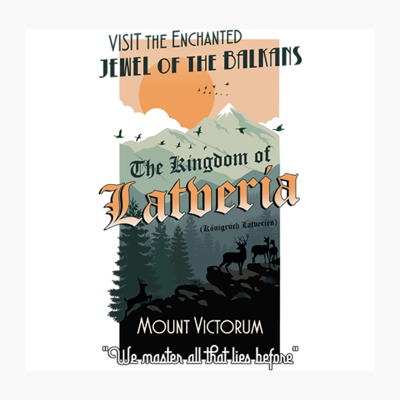 Latveria Travel Poster Throw Pillow