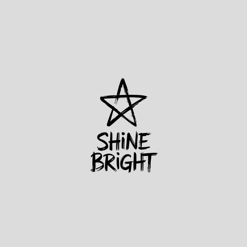 Motivational Star: Shine Bright Typography Baseball Cap