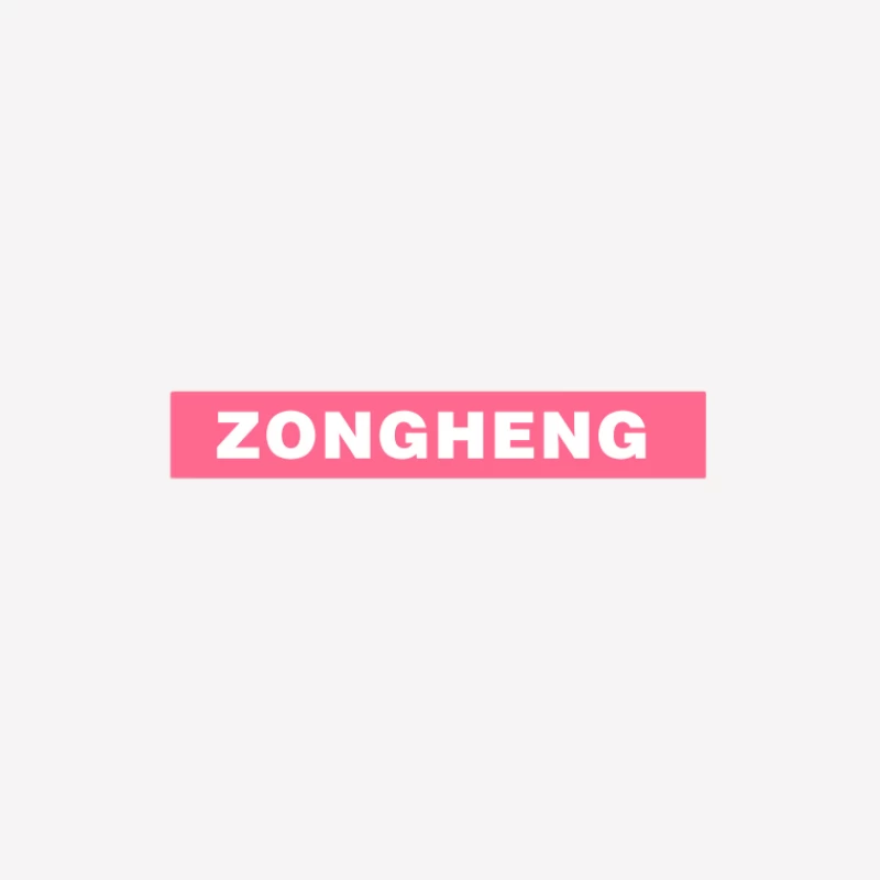 ZONGHENG-Logo auf rosa Hintergrund Herren T-Shirt