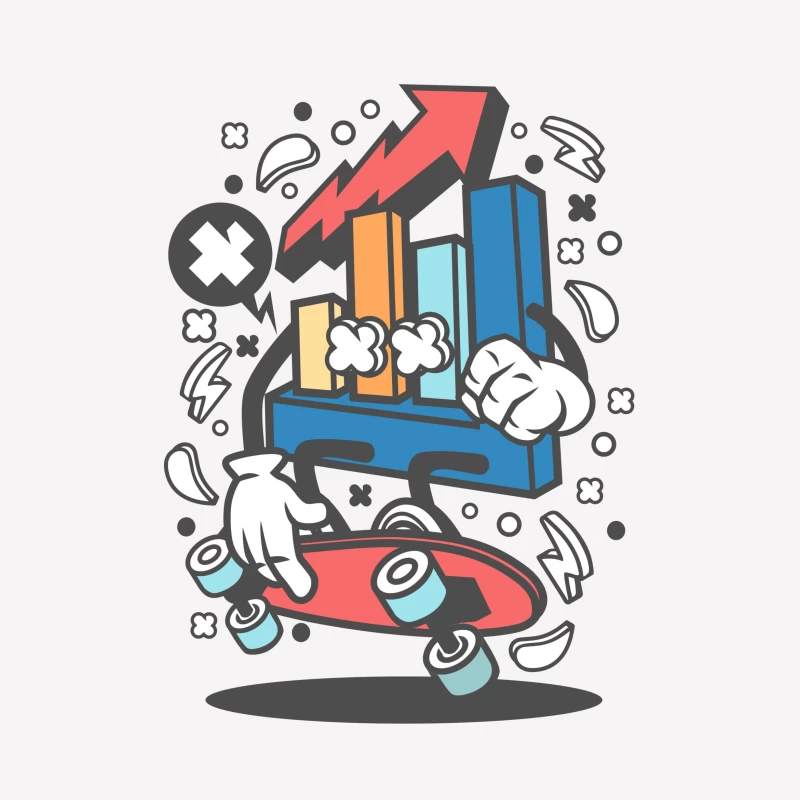 Diagramme en barres dynamique sur un skateboard Femme T-Shirt