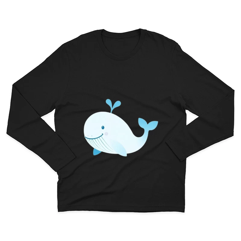 Cute Blue Cartoon Whale Illustration Male Long Sleeve T-Shirt