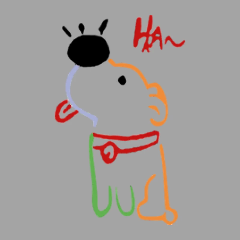 Lustiger Hund mit rotem Halstuch Herren T-Shirt
