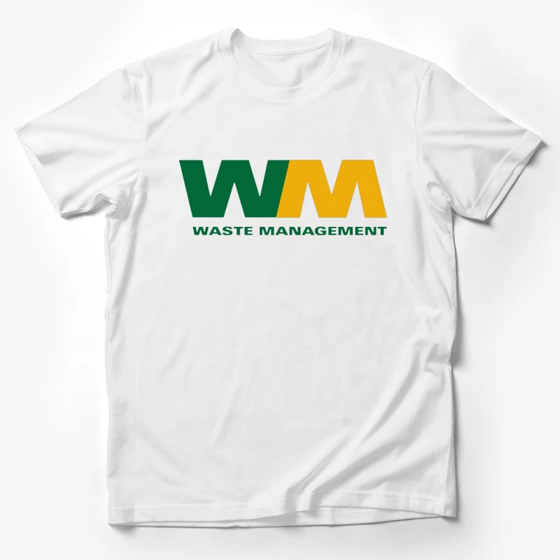 Waste Management (WM) Corporate Logo in Green and Yellow Male T-Shirt