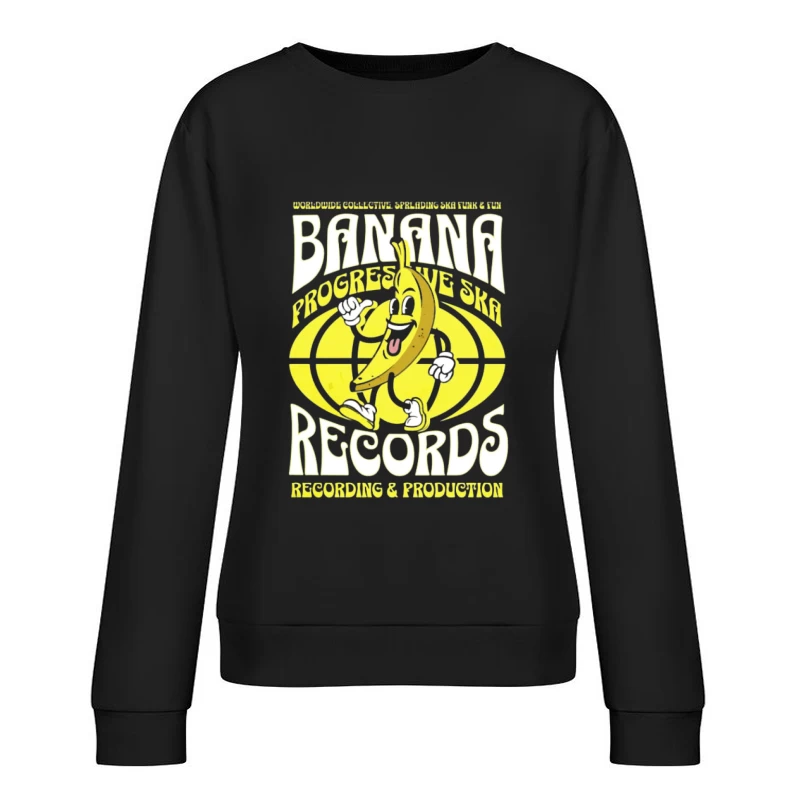 Fröhliche Banane Musiklogo Damen Pullover Sweatshirt