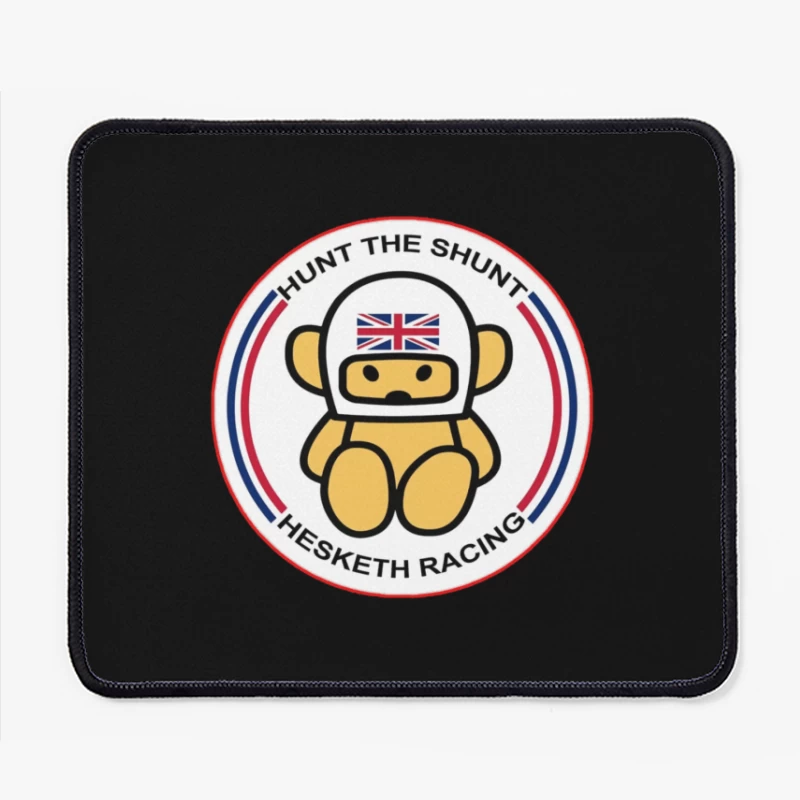 Hesketh Racing "Hunt the Shunt" Retro Motorsport Logo with British Bear Mascot Mouse Pad