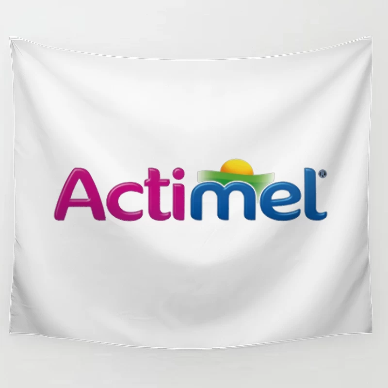 Actimel Dairy Brand Colorful Logo Design Tapestry