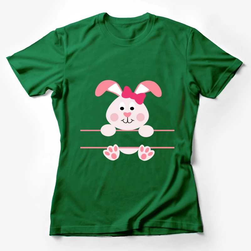 Lapin de Pâques avec nœud rose Femme T-Shirt