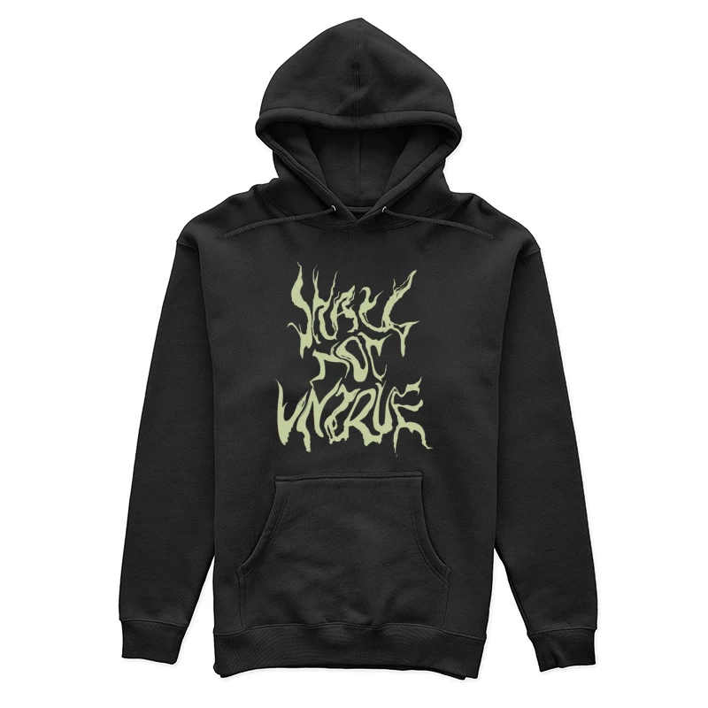 Grün verformte Schrift Damen Pullover Hoodie