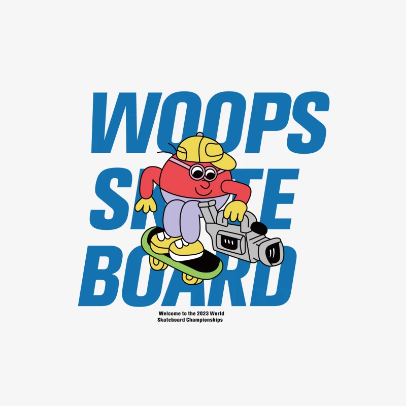 Comicfigur auf Skateboard mit Kamera Herren Pullover Sweatshirt