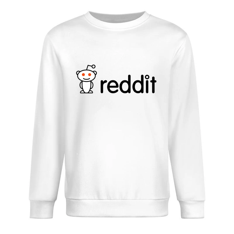 Reddit Logo with Snoo Mascot Male Pullover Sweatshirt