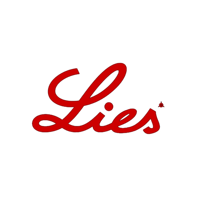 Red Cursive "Lies" Typography Logo Mouse Pad