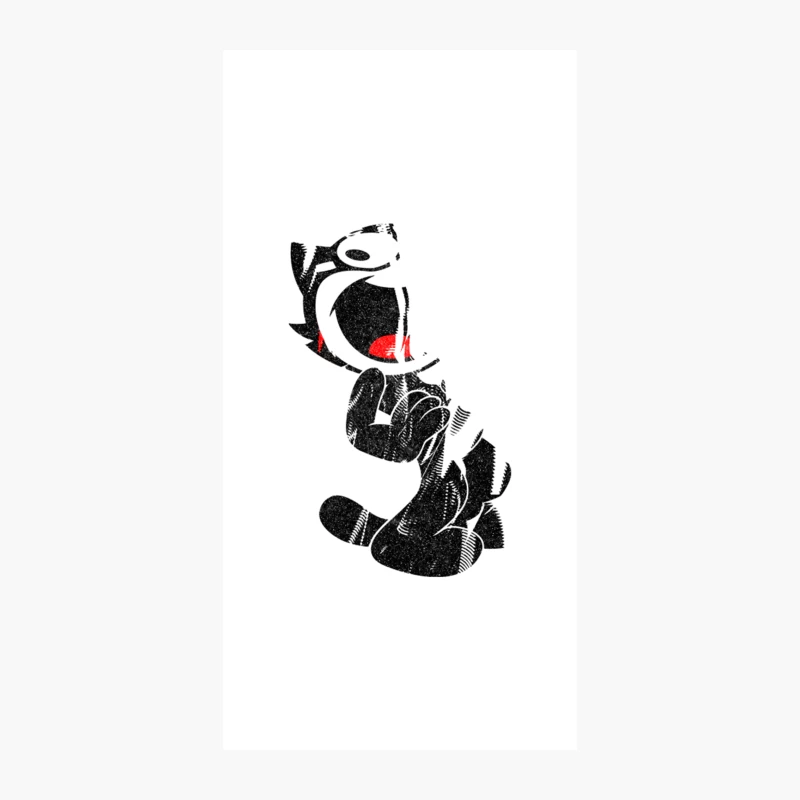 Felix The Cat  Original Faded Style Glitch Design iPhone Case