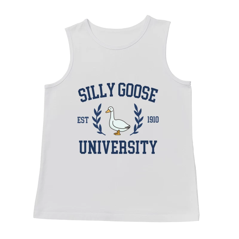 Silly Goose University Vintage-Style Logo Design Male Tank Top